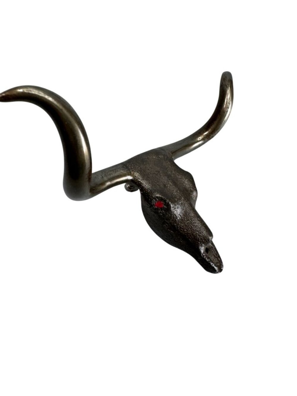 Cast Metal Longhorn Steer Skull Wall Hook Western Rustic Decor Vintage 6" - Picture 3 of 7